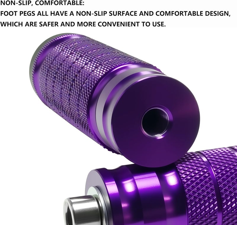 JXPANG دعامات قدم عالمية 8 مم مصنوعة من الألمنيوم CNC مع براغي تركيب لمجموعة دواسات دراجات نارية متوافقة مع ياماها هوندا سوزوكي كاواساكي دوكاتي أبريليا (أرجواني) - Image 4